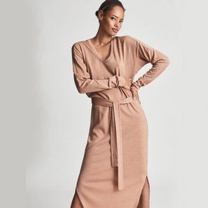 REISS Cleo Wool Blend Fine Jersey Dress